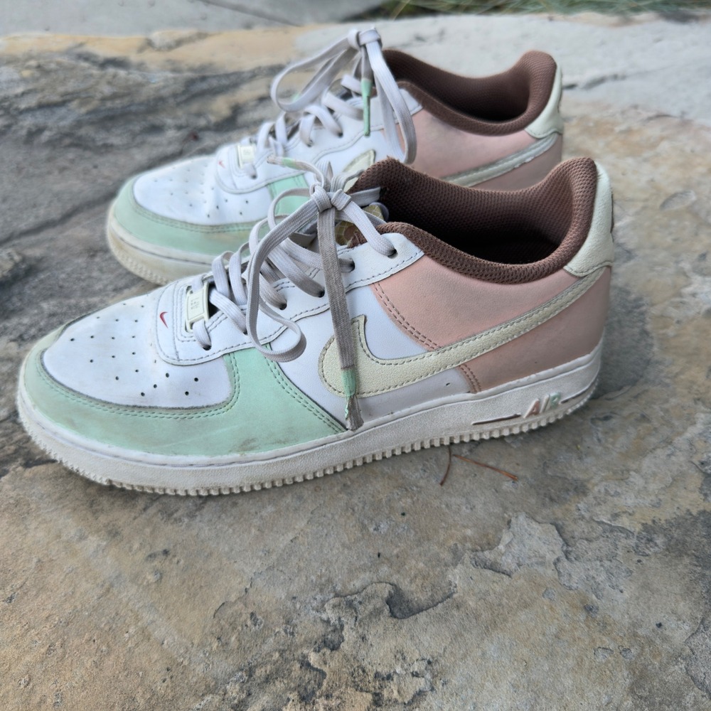 Nike Air Force 1 Low Sneakers Ice Cream Colorblock Size 7Y Pink Green White